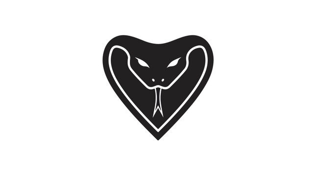 Heart-shaped snake head illustration, perfect for various design projects.