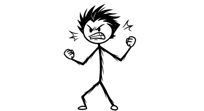 Simple drawing of a stick person expressing frustration