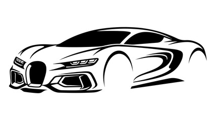 Sleek and Stylish Black Car Silhouette Design for Automotive Enthusiasts.