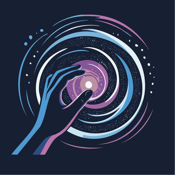 hand reaching toward swirling cosmic light suggesting intuition wonder and the magnetic pull of the unknown