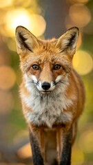Close-up view of a red fox with intelligent, focused eyes