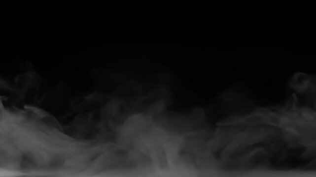 Mysterious Black and White Smoke on a Dark Background.