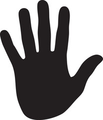 Obraz premium Black hand palm facing forward with fingers spread