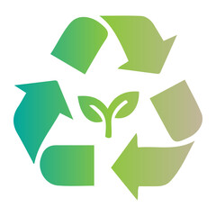 Obraz premium Eco-friendly recycling symbol with a sprouting plant, representing sustainability and environmental care
