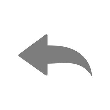 Simple gray arrow icon indicating a return or back action, often used in user interfaces for navigation
