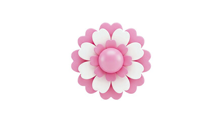 Pink Layered Flower with Heart-Shaped Petals