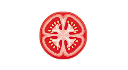 Slice of Red Tomato with Seeds