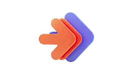 Three Overlapping 3D Arrows Pointing Right