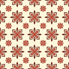 seamless floral pattern, flowers ,red flowers , backyard, wallpaper 