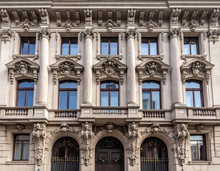 Obraz premium A grand stone building with ornate architecture and columns