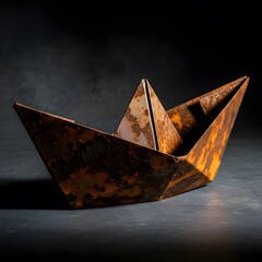 녹슨 철제 종이배