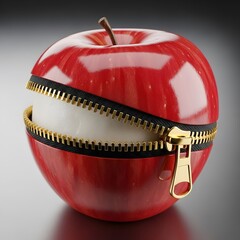 지퍼가 달린 사과