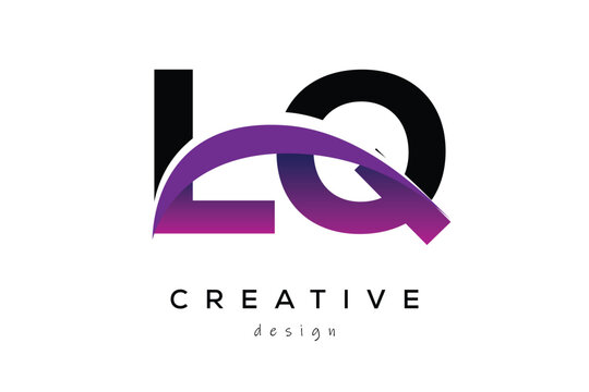 LQ Creative Abstract logo design featuring intertwined letters in gradient purple
