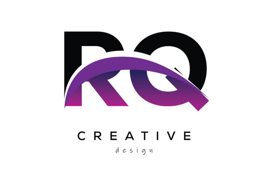 RQ Creative Abstract logo design featuring intertwined letters in gradient purple
