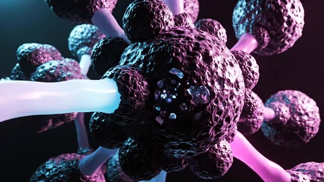 Virus Structure Under Microscope Closeup.
