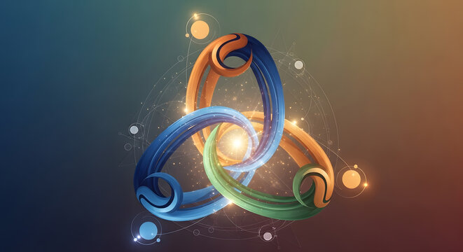 Conceptual image representing a complex relationship triangle