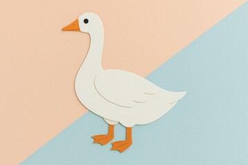 Obraz premium Paper cut goose illustration minimal design