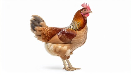 Fototapeta premium Realistic Chicken Side View Standing Isolated