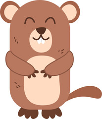 Obraz premium Cute Cartoon Groundhog, Groundhog Day