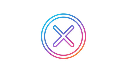 Obraz premium Modern gradient close button icon for user interface design elements and web applications
