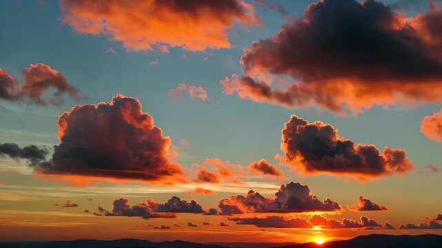 Brilliant clouds in the sky at sunset