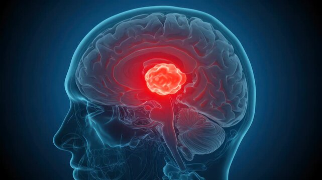 Brain Tumor Medical Illustration - Neurological Disease Concept