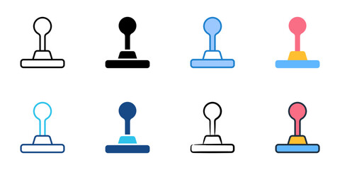 Joystick icons set multiple style collection. Editable stroke   © Gravisio