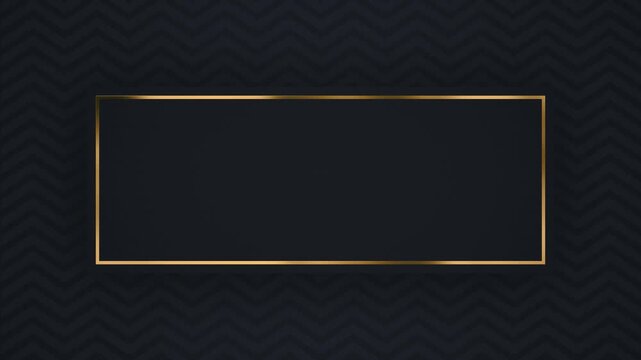 Elegant dark background with golden rectangle frame chevron pattern subtle texture luxury design