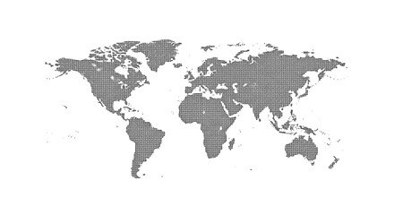 Obraz premium Halftone world map on white background for global business concepts