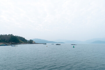 香港　塔門島の海と町並み