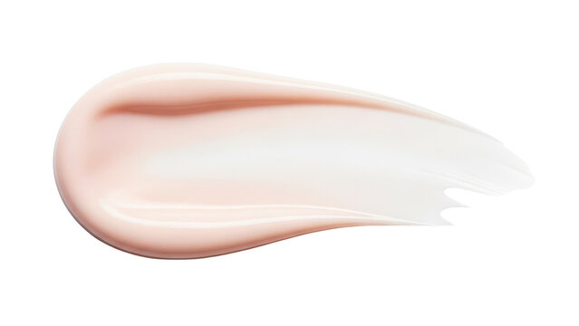 Pink and White Cosmetic Cream Swatch Isolated on White Background
