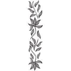 Monochrome Floral Striped Seamless Pattern Design