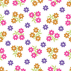 Seamless vintage floral pattern with delicate flowers and leaves for a decorative fabric textile fashion print or wallpaper design