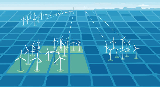 Wind turbines and solar panels renewable energy infrastructure