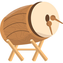 Islmaic Drum Flat Illustration