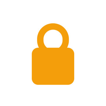 Secure protection with modern orange padlock symbol