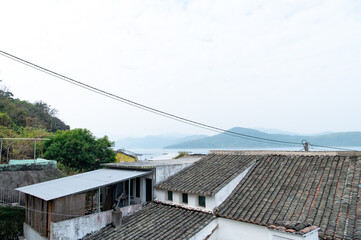香港　塔門島の海と町並み