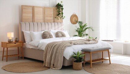 Bedroom decoration with indoor plants