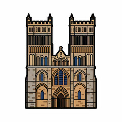 Fototapeta premium Stylized illustration of a gothic building