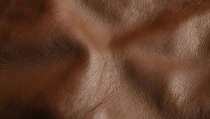 Fototapeta premium Close-up textured image of brown, weathered animal hide, exhibiting creases and natural grain