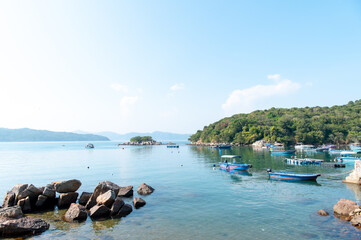 香港　塔門島の海と町並み