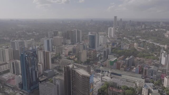 Aerial drone view day time Nairobi city