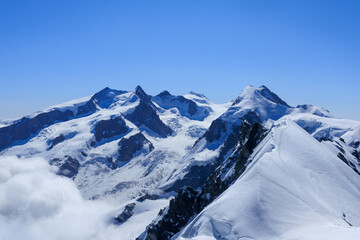 Glacier Panorama With Mountain Massif