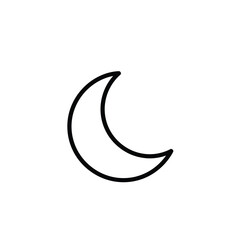 Obraz premium Crescent moon icon outline representing nighttime sky and celestial astronomical body symbol