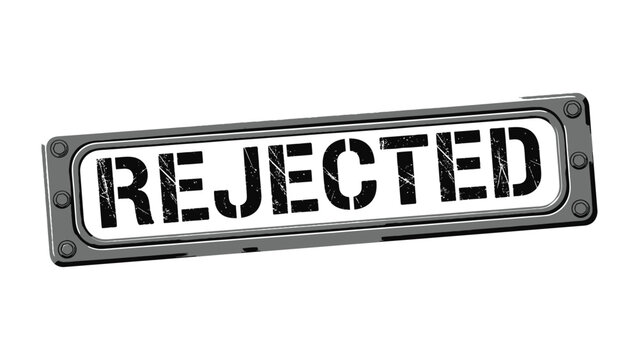 The Stamp of Rejection: A bold and stark Rejected stamp, a symbol of denial or disapproval.