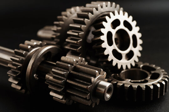 Metal gear wheel engine car and bike, mechanic industry.