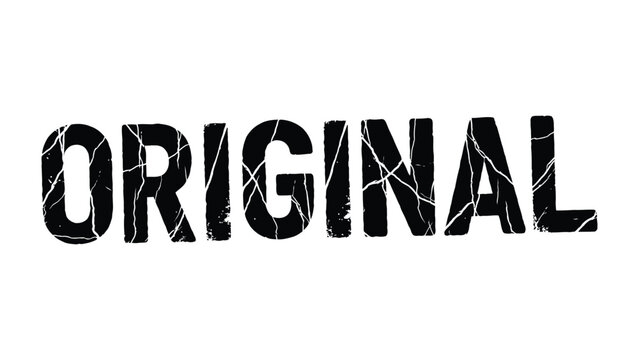 Original: bold text design. A striking typography with crack texture effects.