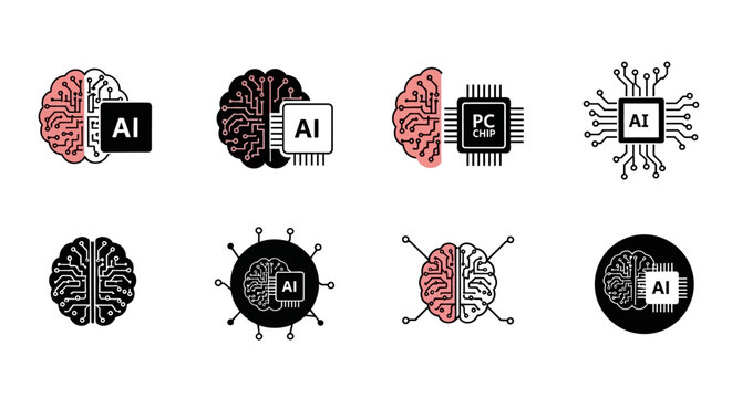 Artificial intelligence concepts brains chips and digital networks illustrated