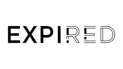 Obraz premium Expired Stamp: A stark black stamp displaying the word EXPIRED, a symbol of time's passage and the end of validity, clearly and boldly presented.