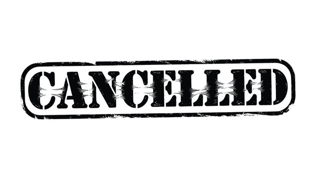 Cancellation Stamp: Bold CANCELLED stamp, signifying discontinuation, removal, or nullification of an agreement.